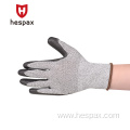 Hespax Durable HPPE Gloves Anti-cut PU Dipping Gloves